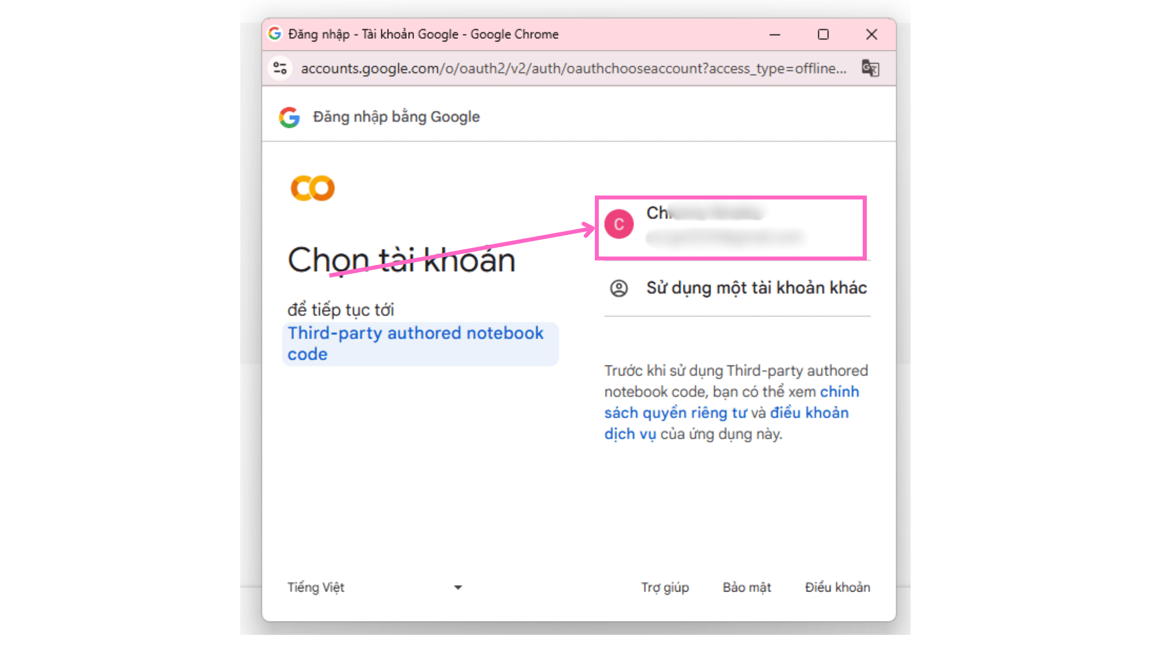 Chọn Gmail chứa thư mục đã tạo ở Bước 1