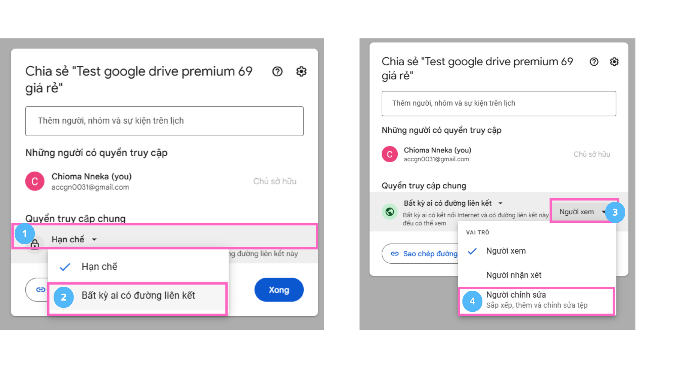 Cấp đầy đủ quyền chỉnh sửa cho thư mục