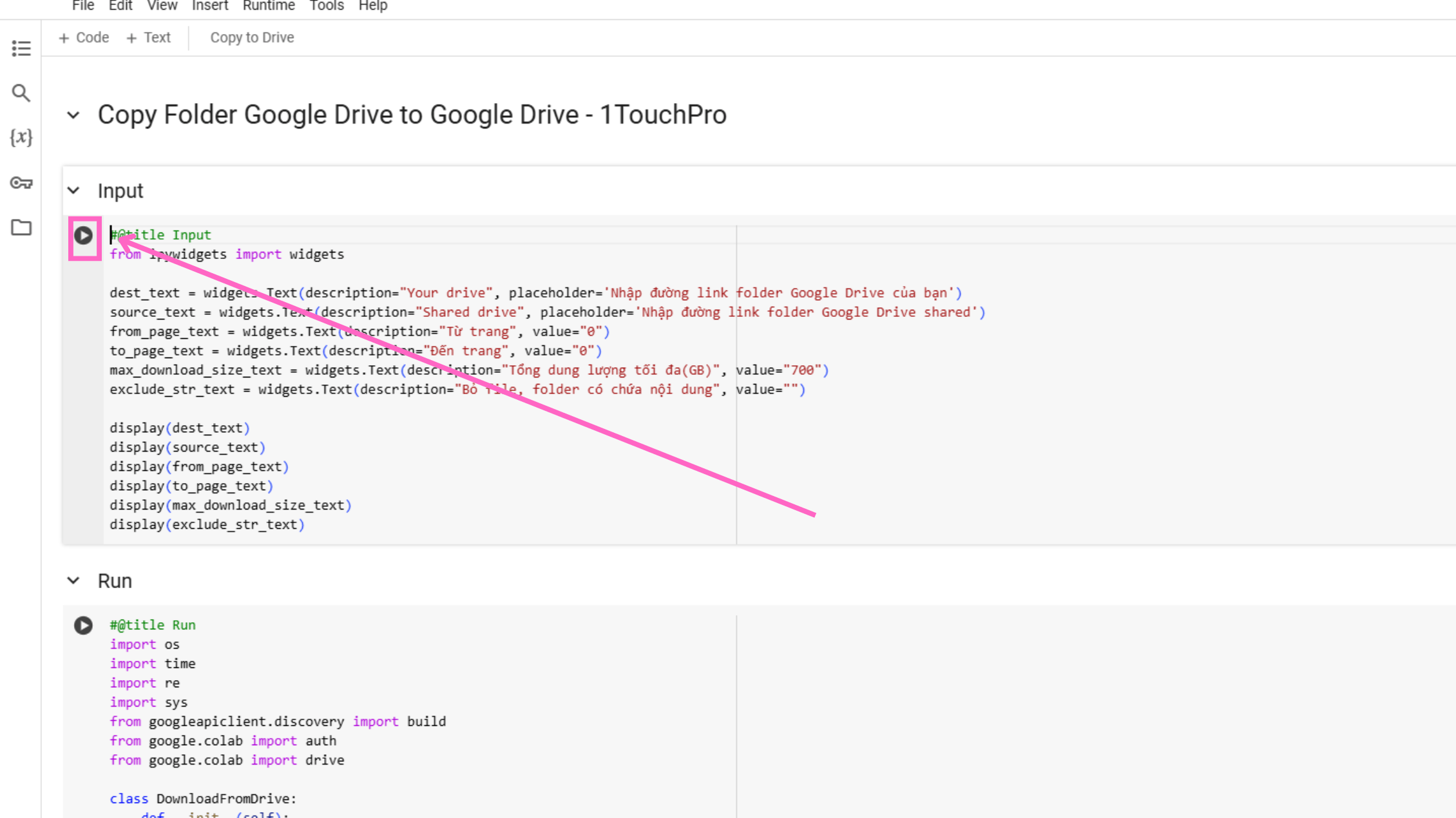 Truy cập đường dẫn trên và thao tác như trong ảnh