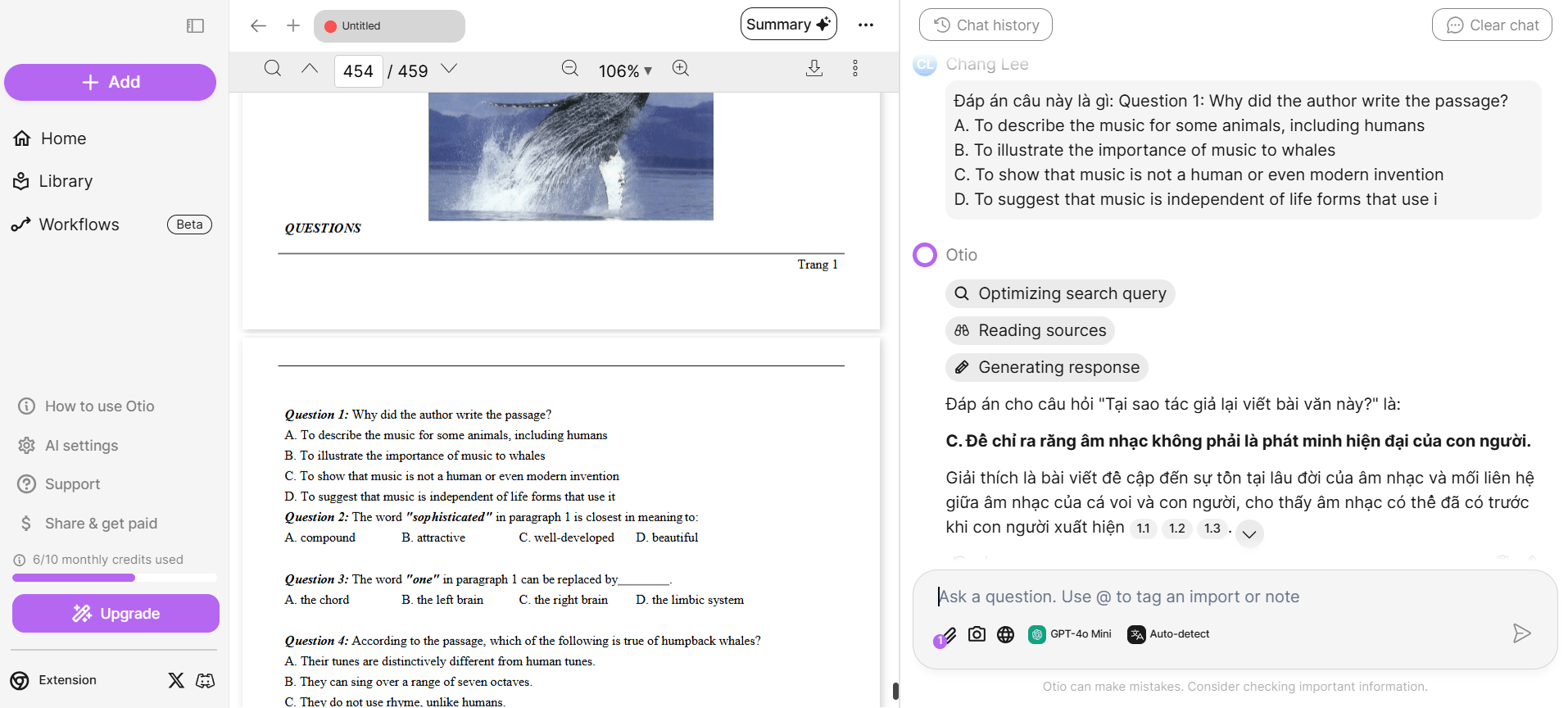 AI miễn phí, đọc, tổng hợp, dịch, tương tác tài liệu PDF mình test lên đến 500 trang