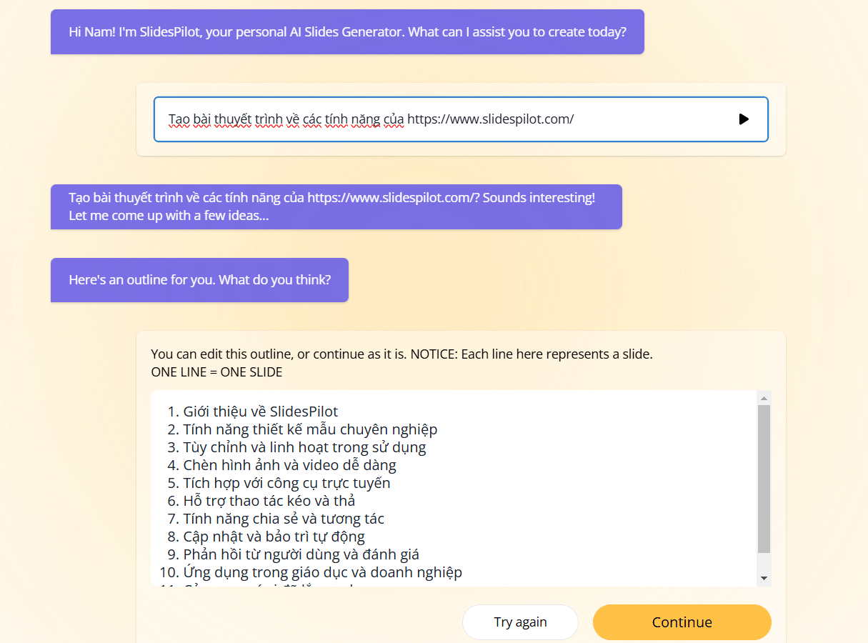 Chỉ cần 1 câu lệnh có thể tạo một bài thuyết trình hoàn chỉnh