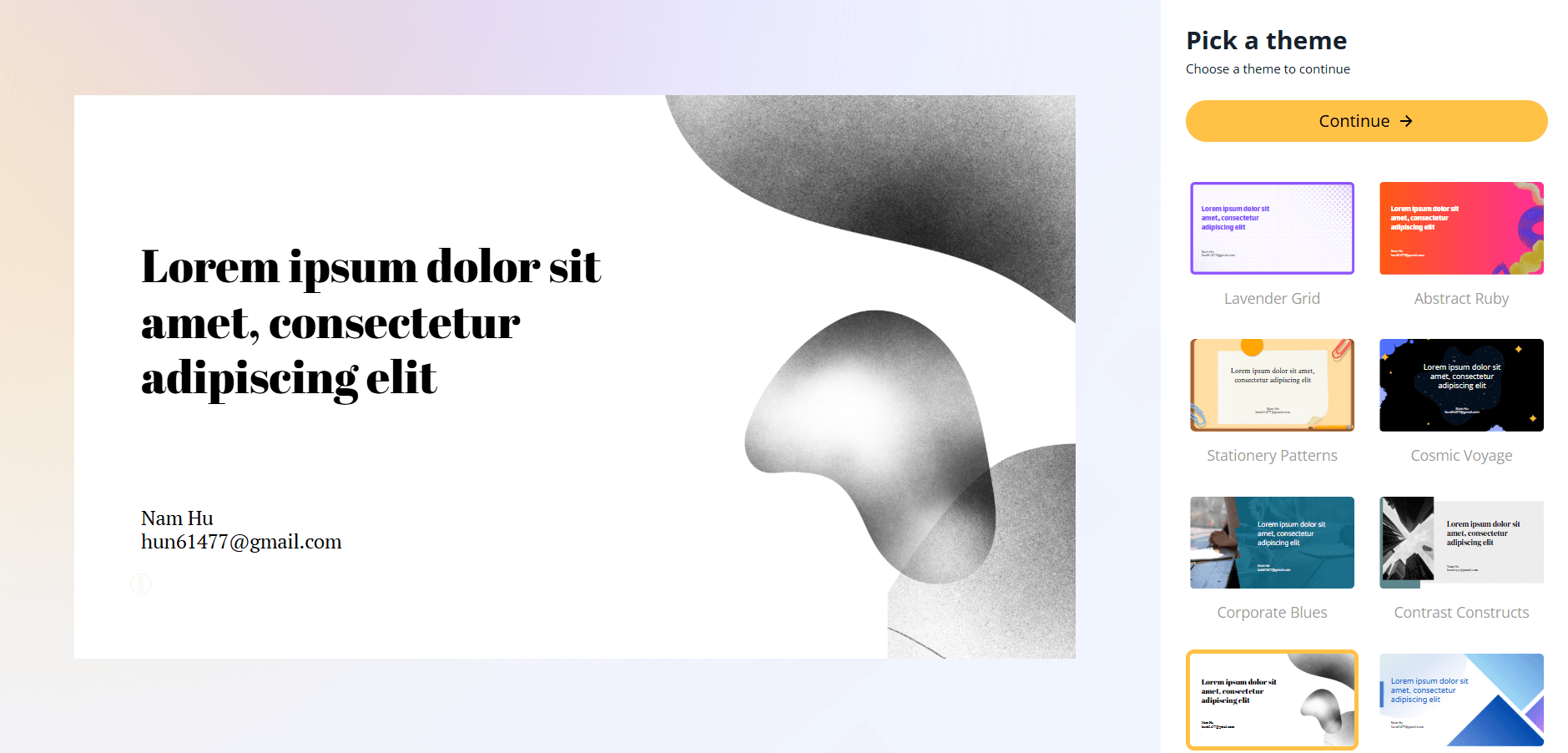 Chọn mẫu bài thuyết trình có sẵn