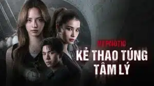 Poster phim Kẻ Thao Túng Tâm Lý (Hypnotic) với ba nhân vật chính trong tông màu u ám.