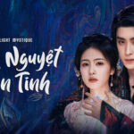 Poster phim Bạch Nguyệt Phạn Tinh – Moonlight Mystique với hình ảnh cặp đôi chính trong trang phục cổ trang giữa không gian huyền ảo.